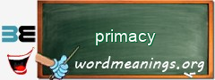 WordMeaning blackboard for primacy